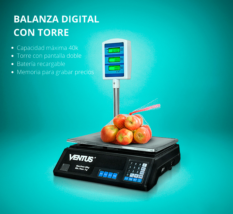 Balanza Comercial Electrónica 40 Kg Báscula Digital de Tienda Negocio