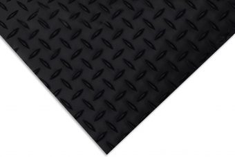 Piso Antideslizante Estriado Caucho negro - 3 mm. x 1.20 m. x 10 m.