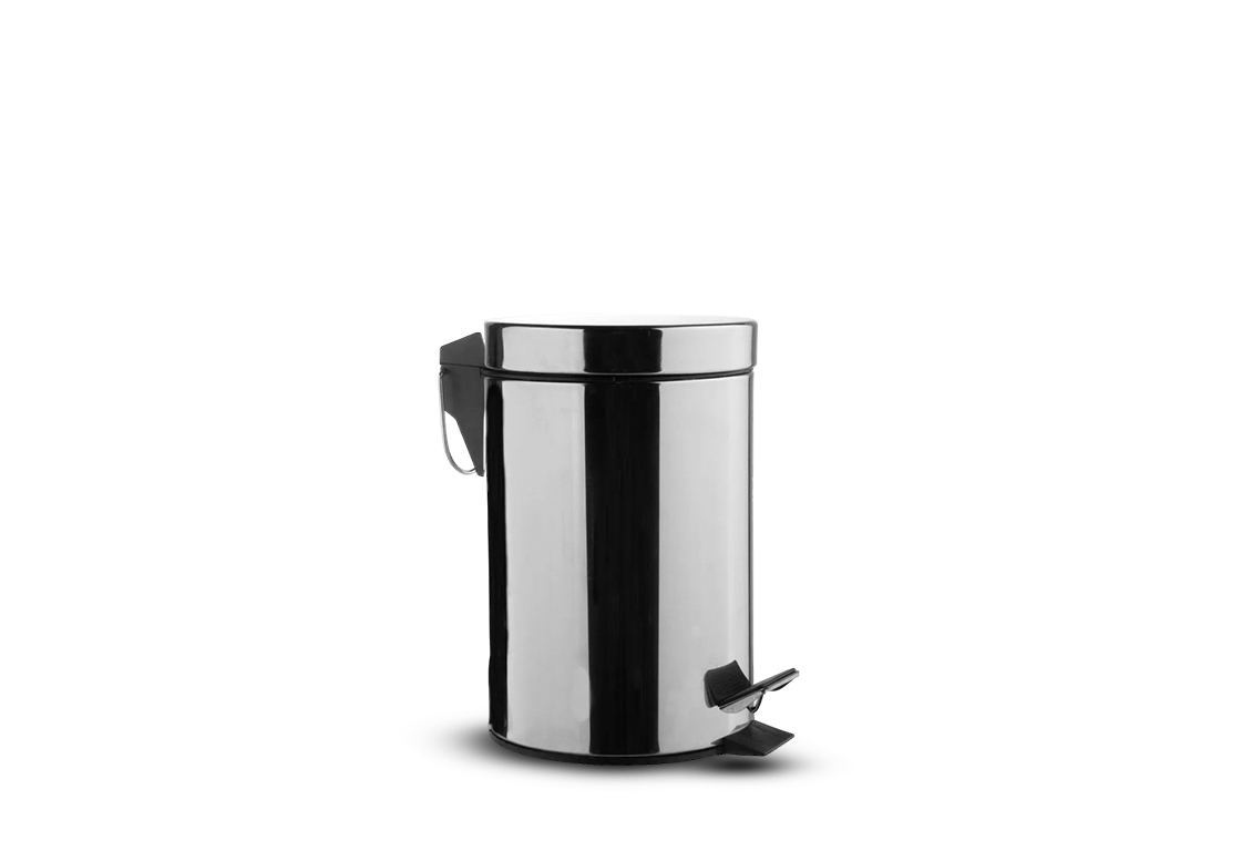 Papelera de Acero Inox. con pedal – 3 L.
